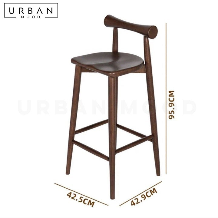 FALKNER Modern Solid Wood Bar Stool