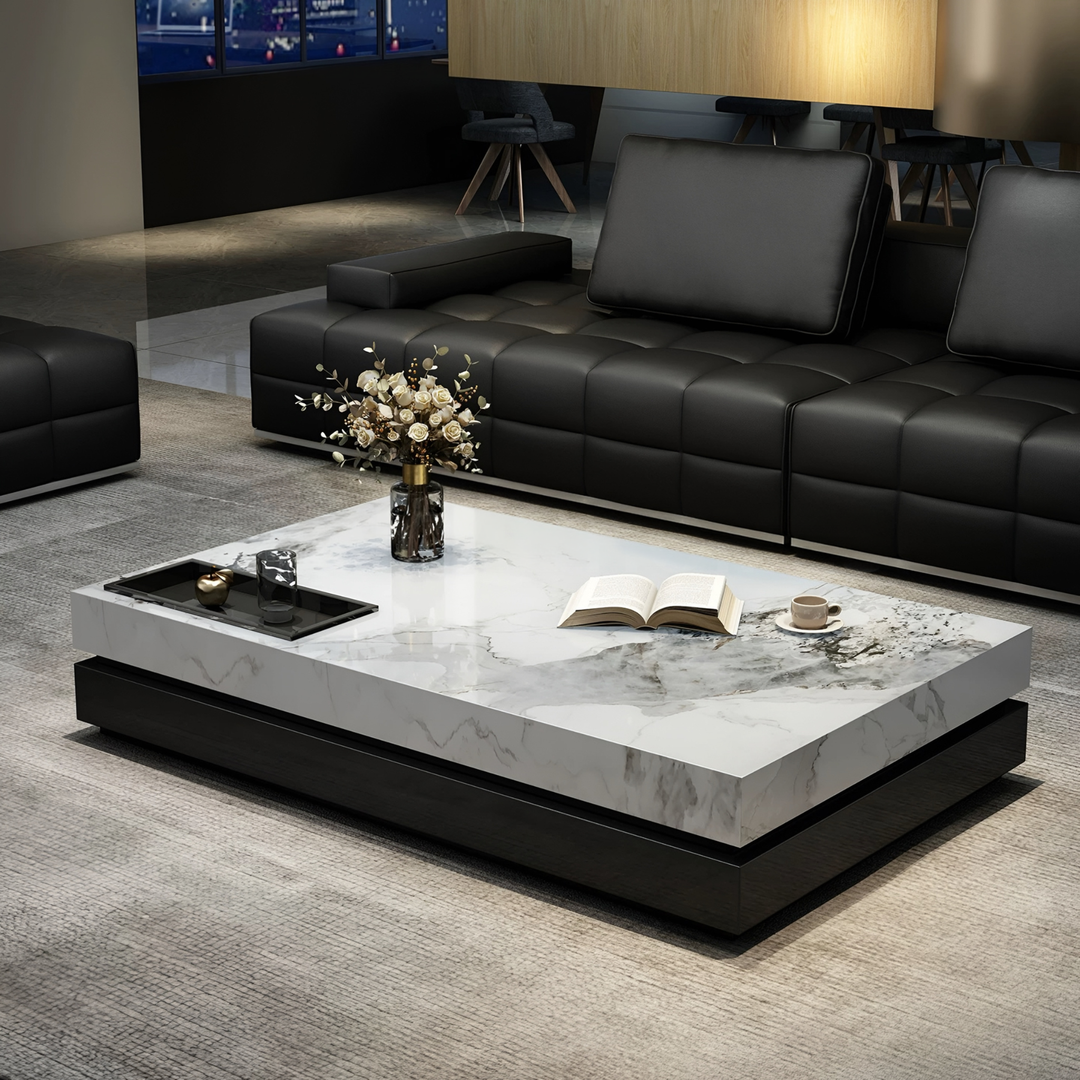 FARELL Modern Minimalist Sintered Stone Coffee Table - Urban Mood Singapore