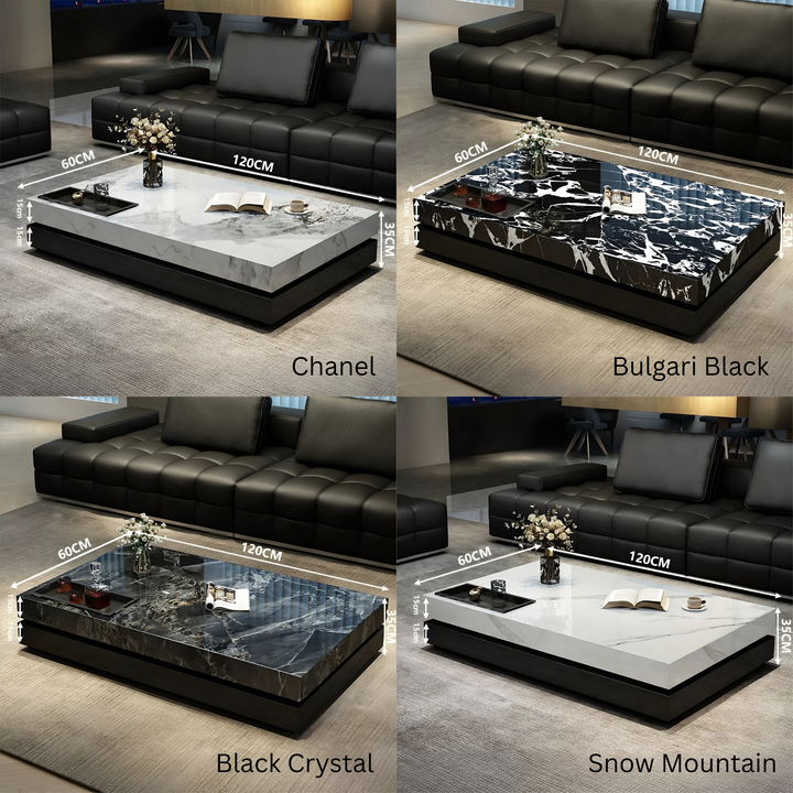 FARELL Modern Minimalist Sintered Stone Coffee Table - Urban Mood Singapore