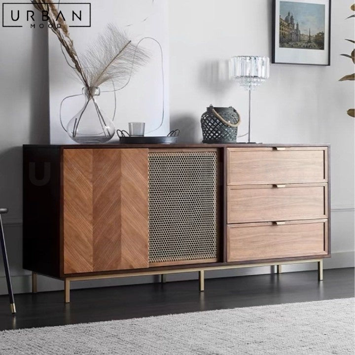 FARSO Mid-Century Solid Wood Sideboard