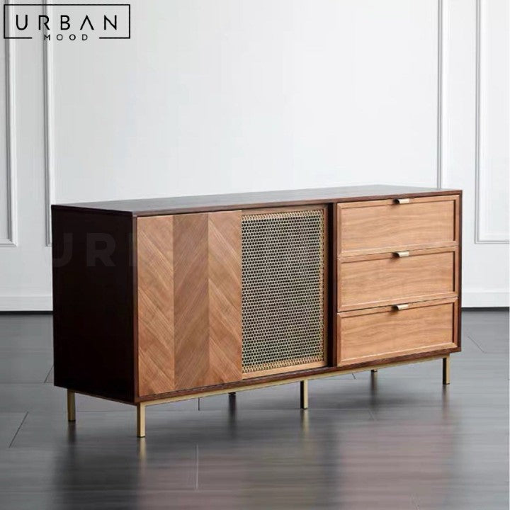 FARSO Mid-Century Solid Wood Sideboard