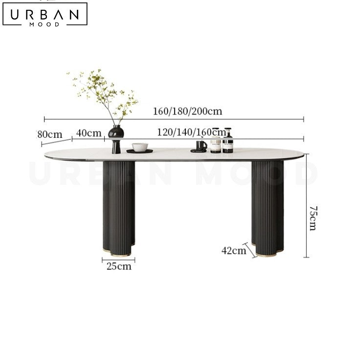 FAUSTINE Modern Extendable Sintered Stone Dining Table