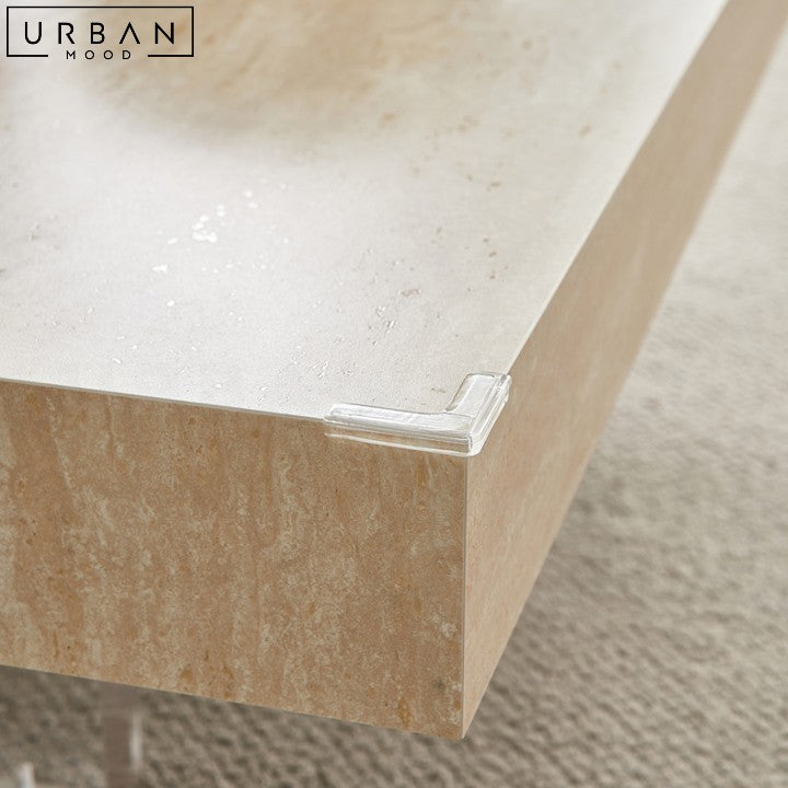 FILIPPA Modern Floating Travertine Coffee Table