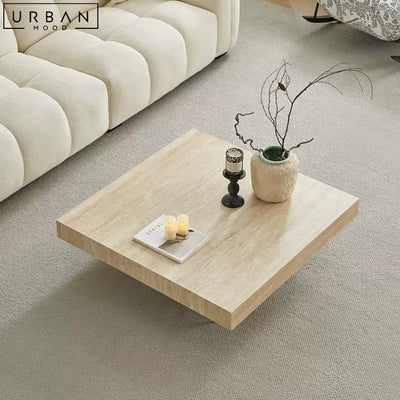 FILIPPA Modern Floating Travertine Coffee Table