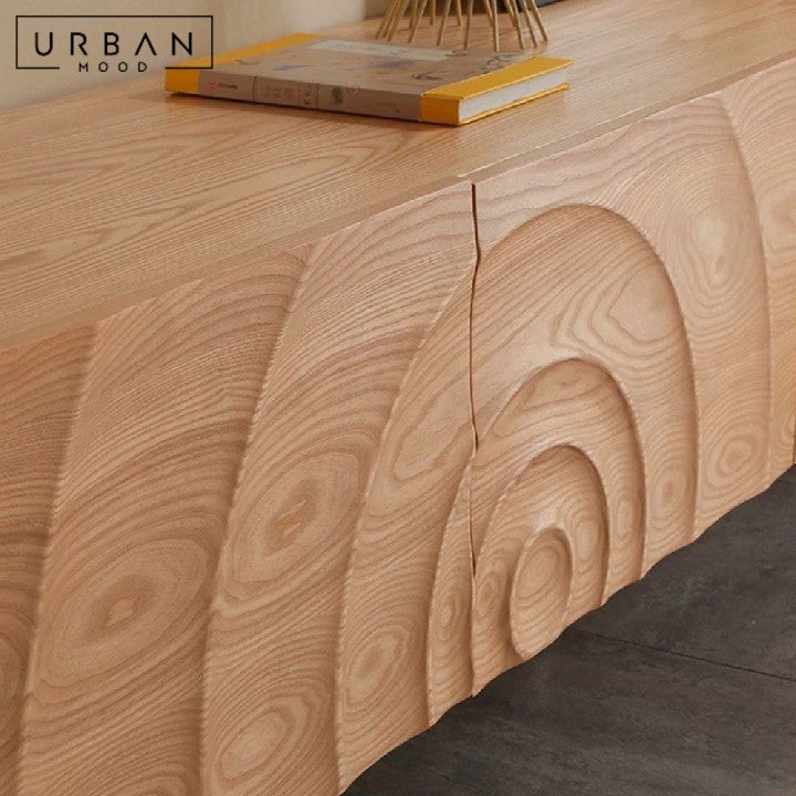 FLETAS Modern Solid Wood TV Console
