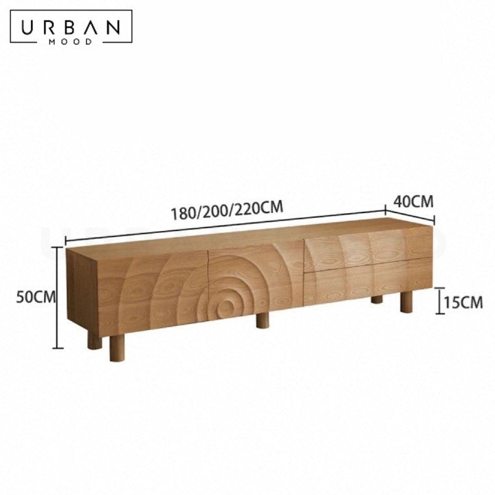 FLETAS Modern Solid Wood TV Console