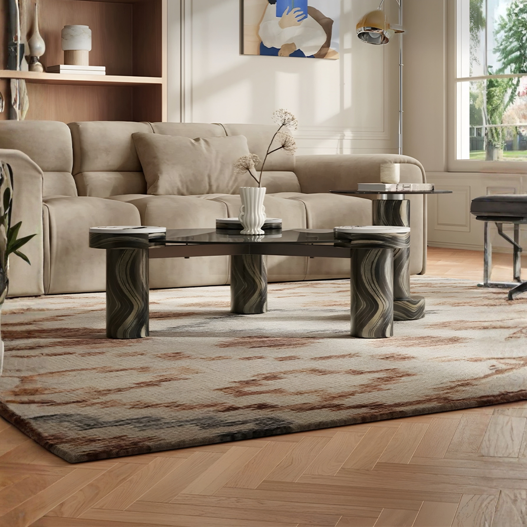 FLORENTIA Modern Italian Round Sintered Stone Coffee Table Set - Urban Mood Singapore
