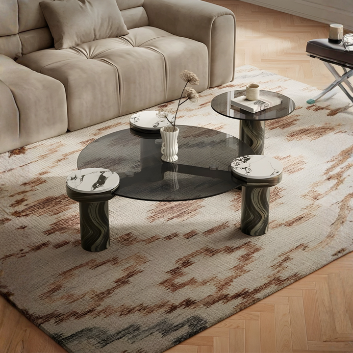 FLORENTIA Modern Italian Round Sintered Stone Coffee Table Set - Urban Mood Singapore