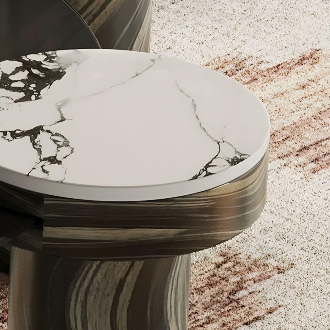 FLORENTIA Modern Italian Round Sintered Stone Coffee Table Set - Urban Mood Singapore