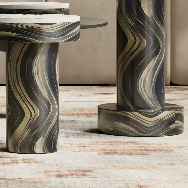 FLORENTIA Modern Italian Round Sintered Stone Coffee Table Set - Urban Mood Singapore