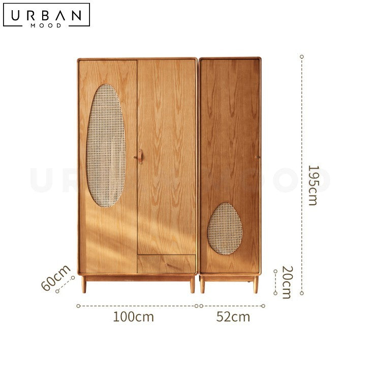 FLORY Japandi Solid Wood Wardrobe