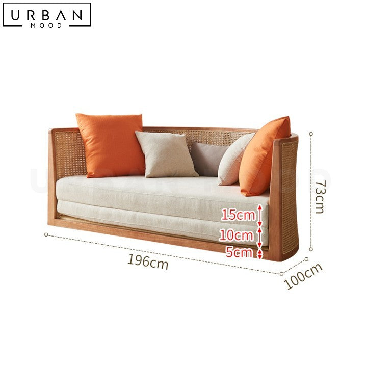 FONSECA Japandi Rattan Sofa Bed