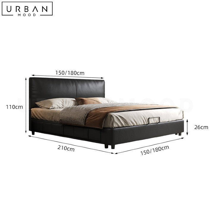 FOTIA Modern Leather Storage Bedframe