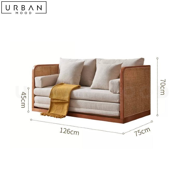 FRANCINE Japandi Rattan Sofa Bed