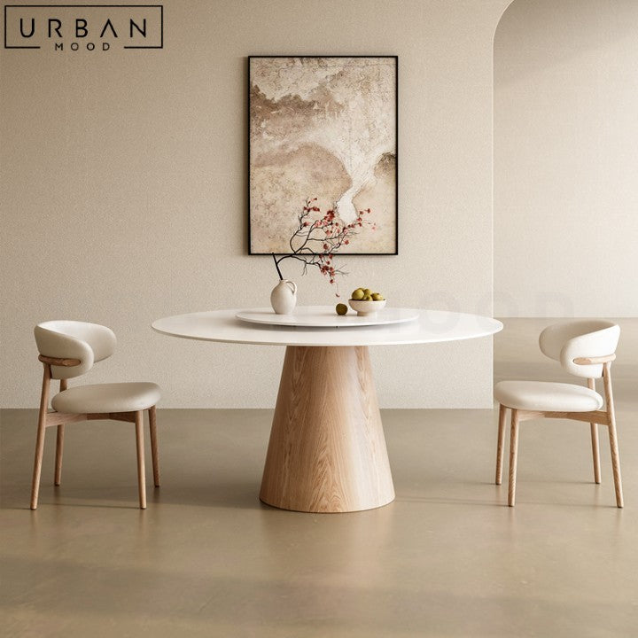 FRANZ Japandi Sintered Stone Round Dining Table