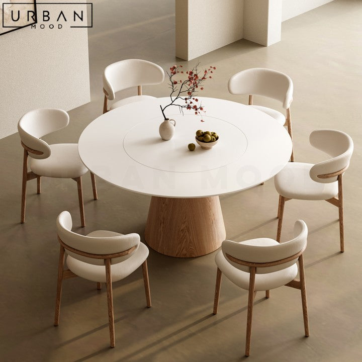 FRANZ Japandi Sintered Stone Round Dining Table