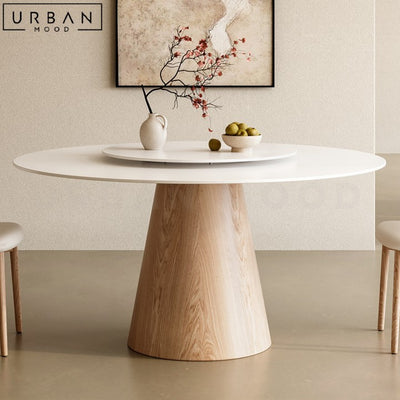 FRANZ Japandi Sintered Stone Round Dining Table