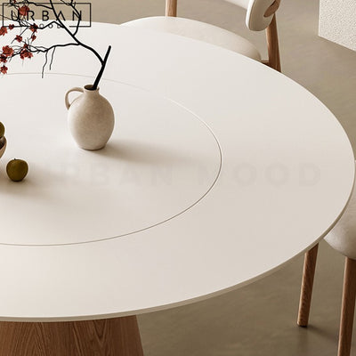 FRANZ Japandi Sintered Stone Round Dining Table