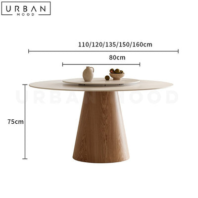 FRANZ Japandi Sintered Stone Round Dining Table