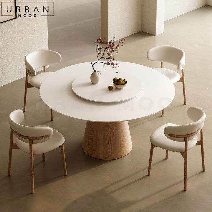 FRANZ Japandi Sintered Stone Round Dining Table