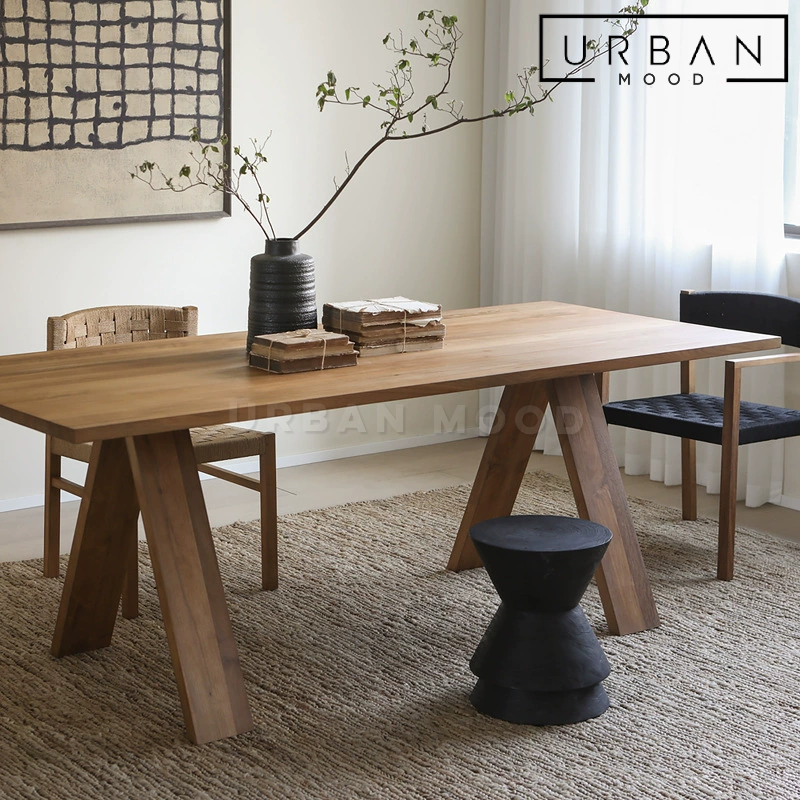 FAERY Rustic Solid Wood Dining Table