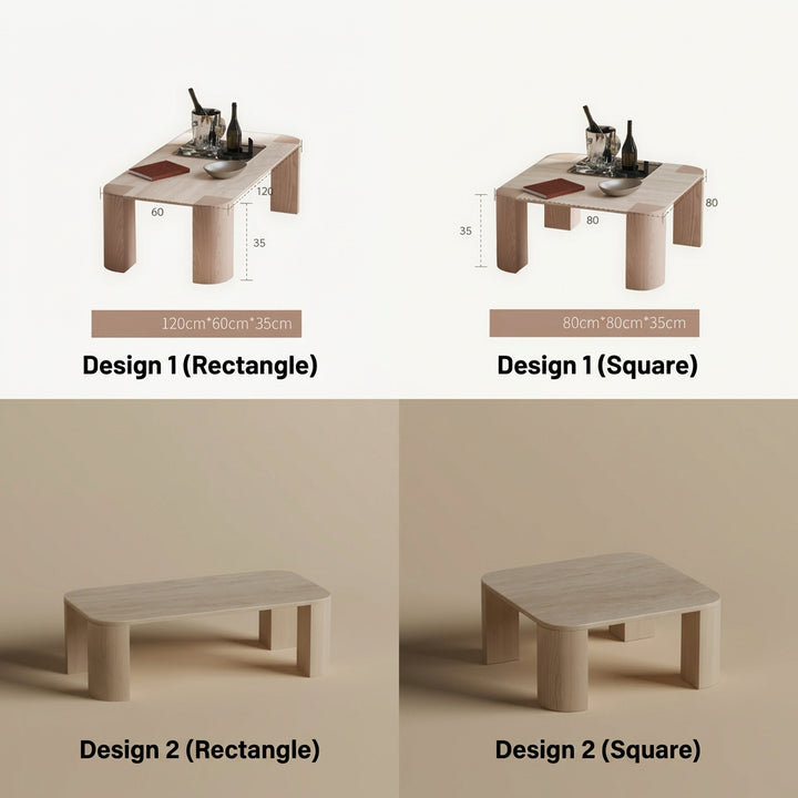 SHELLA Modern Travertine Coffee Table Singapore | Urban Mood