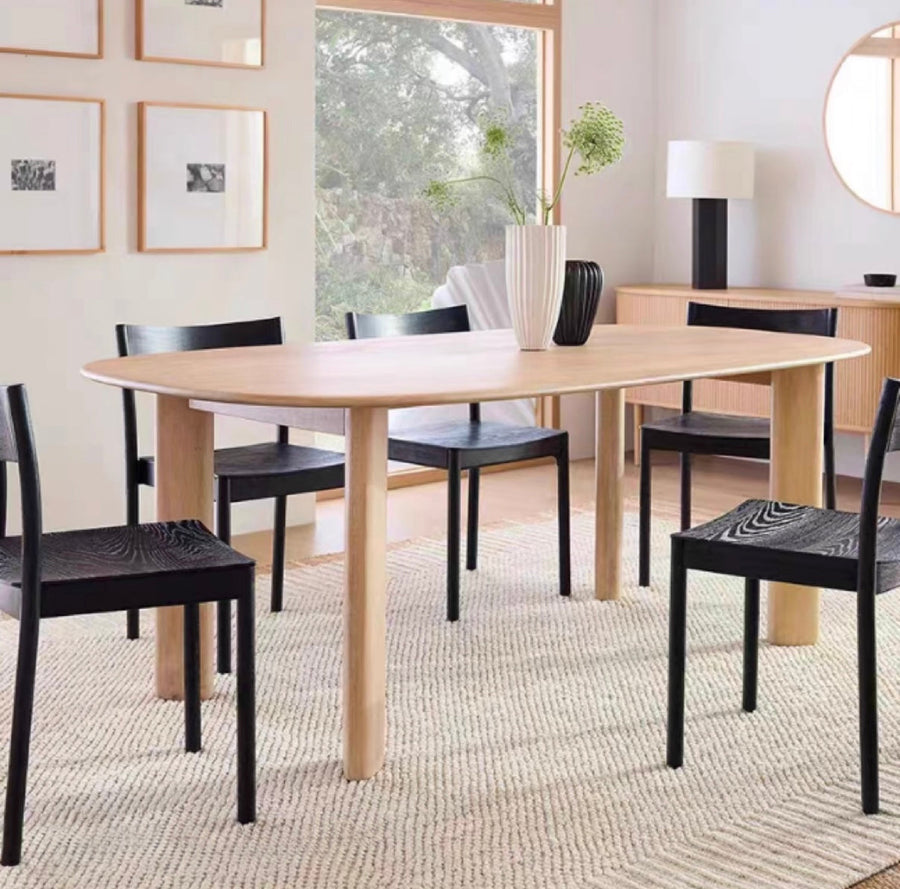 OVALIS Solid Wood Oval Dining Table - Cassa Haus Singapore