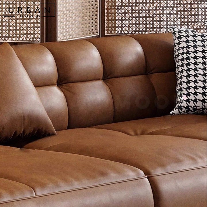 LINDO Modern Swivel Leather Sofa