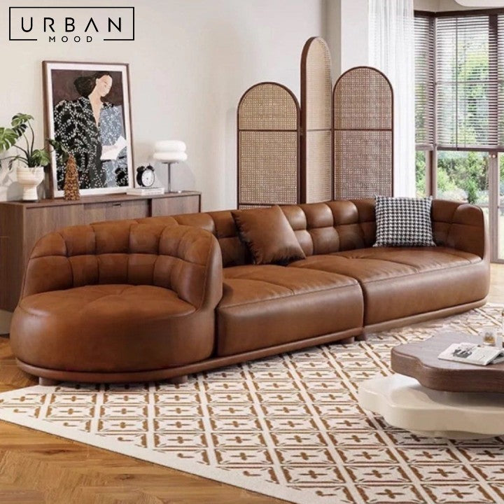 LINDO Modern Swivel Leather Sofa