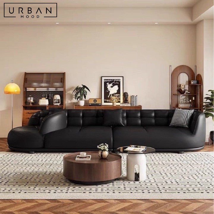 LINDO Modern Swivel Leather Sofa