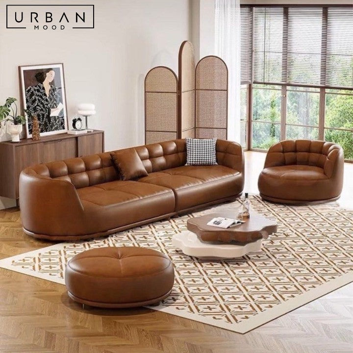 LINDO Modern Swivel Leather Sofa