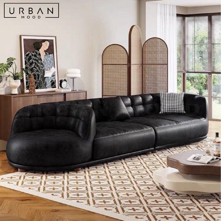 LINDO Modern Swivel Leather Sofa