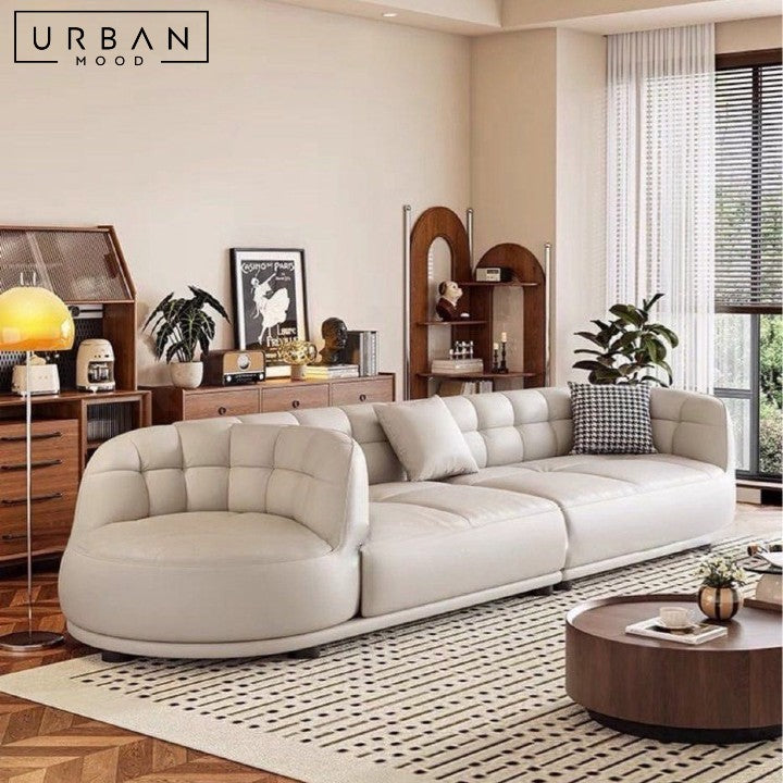 LINDO Modern Swivel Leather Sofa