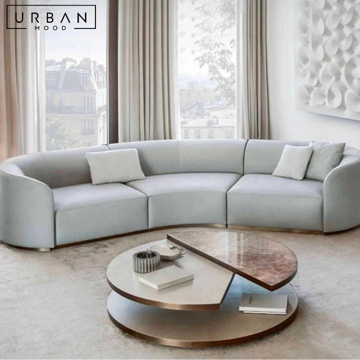 GARTNER Modern Curved Leather Sofa