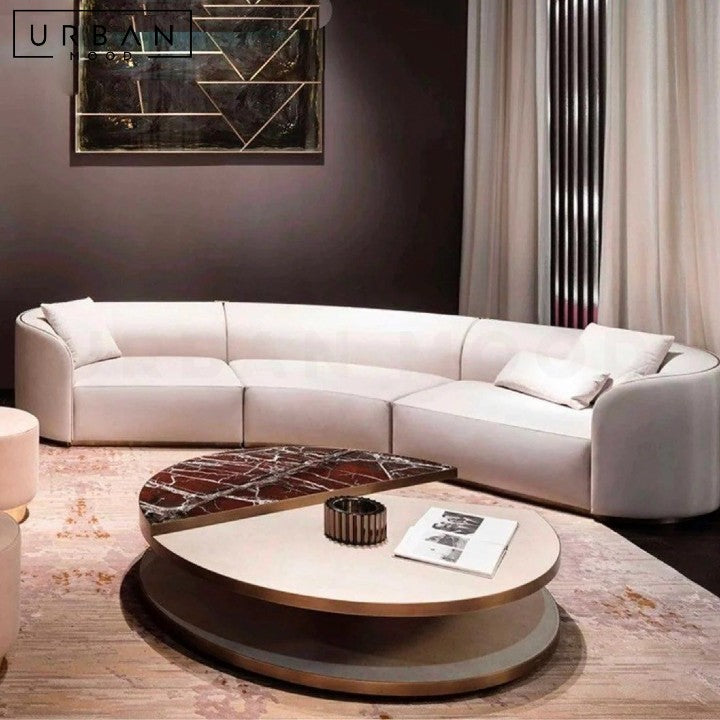 GARTNER Modern Curved Leather Sofa