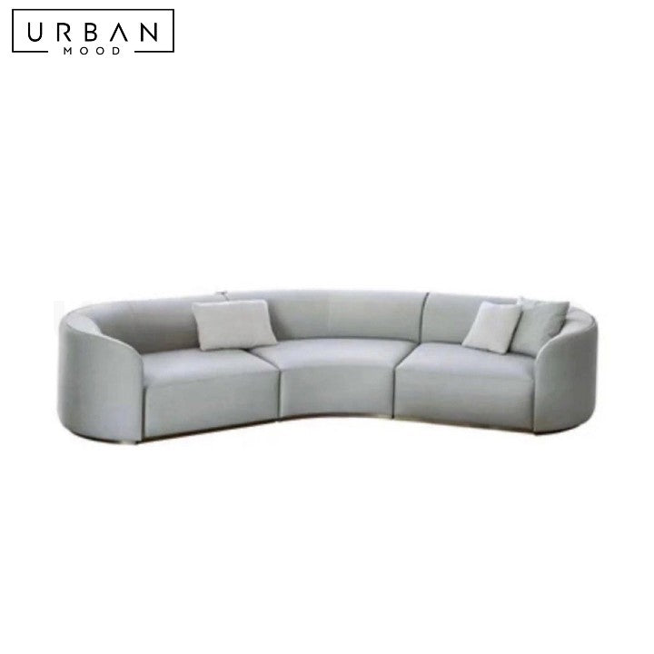 GARTNER Modern Curved Leather Sofa