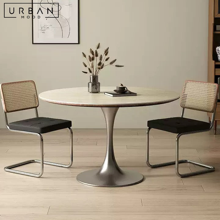 GAUNA Modern Round Sintered Stone Dining Table