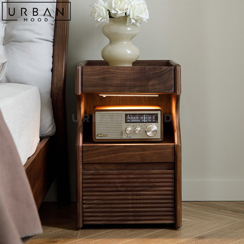 GAVY Solid Wood Bedside Table