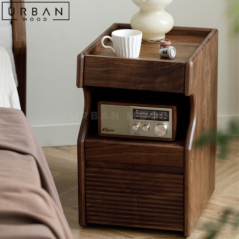 GAVY Solid Wood Bedside Table