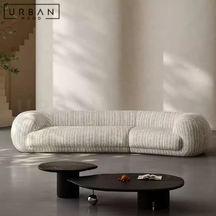 GEIGER Modern Curved Fabric Sofa