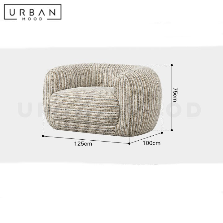GEIGER Modern Curved Fabric Sofa