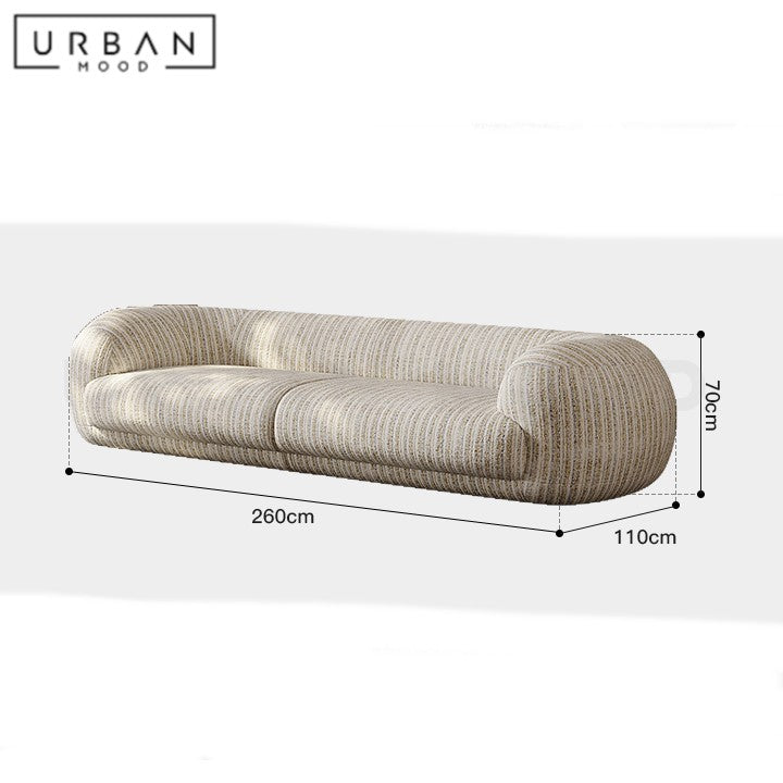 GEIGER Modern Curved Fabric Sofa