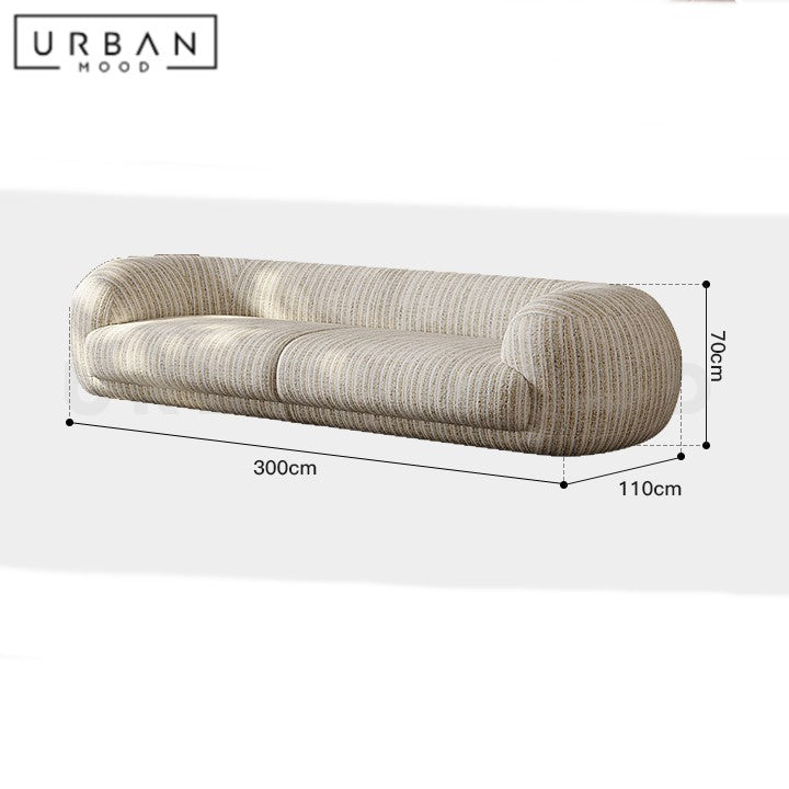 GEIGER Modern Curved Fabric Sofa