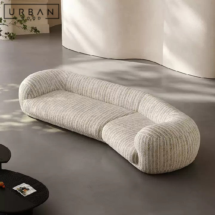 GEIGER Modern Curved Fabric Sofa