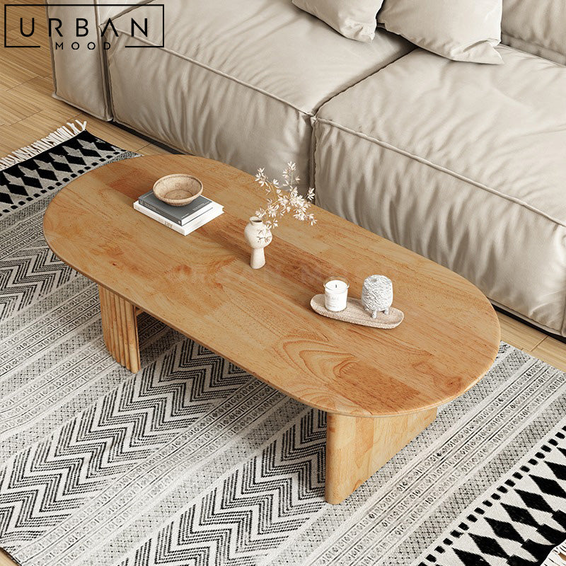 GENA Japandi Solid Wood Coffee Table