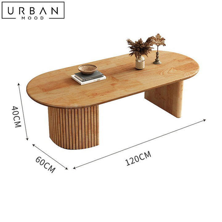 GENA Japandi Solid Wood Coffee Table