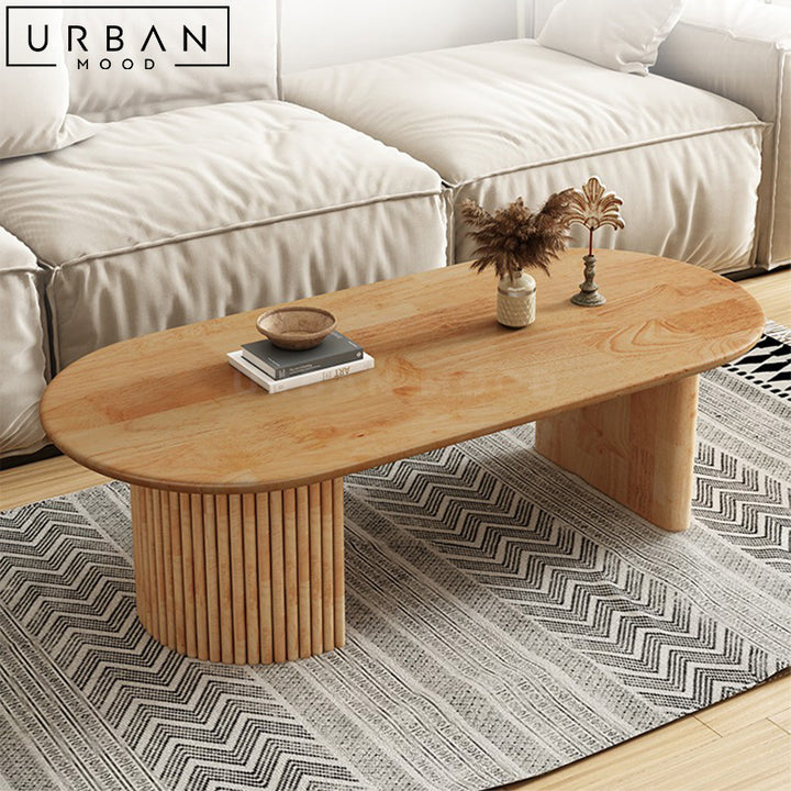 GENA Japandi Solid Wood Coffee Table