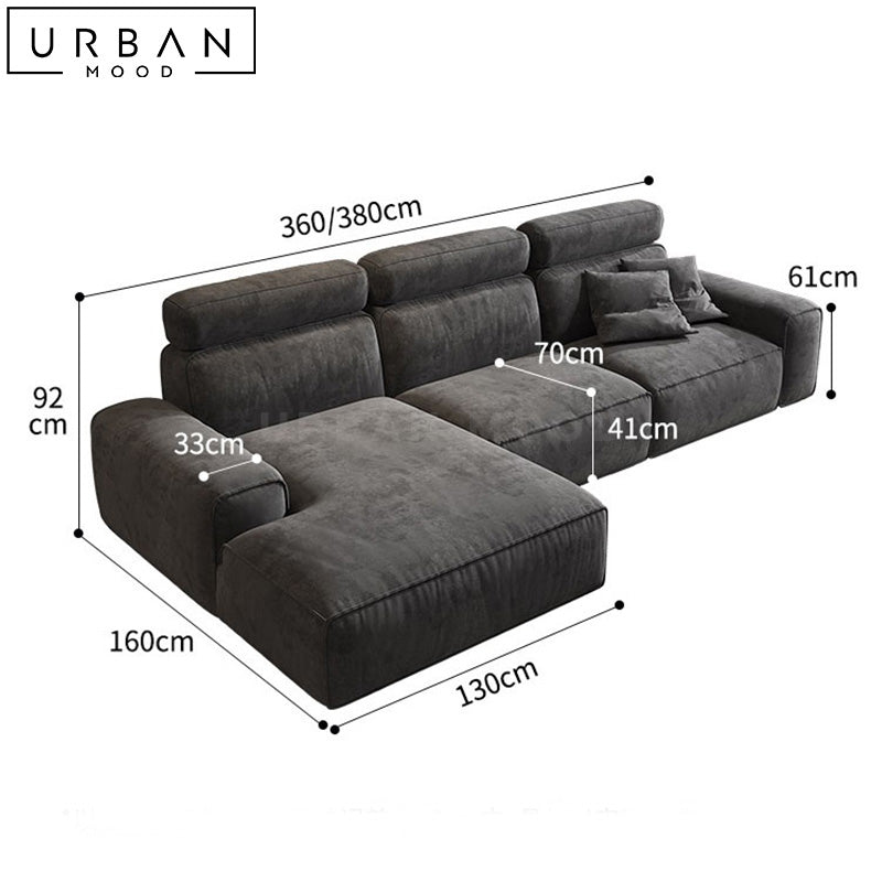 GEYSN Modern Fabric Sectional Sofa