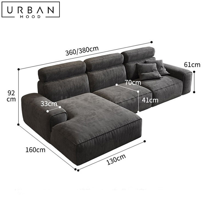 GEYSN Modern Fabric Sectional Sofa