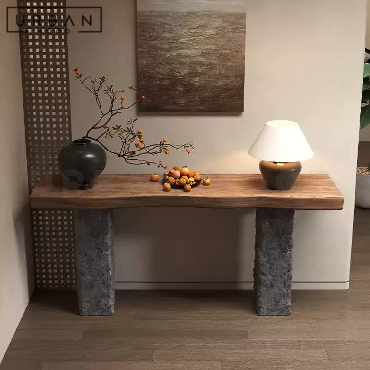 GIELEN Rustic Solid Wood Console Table